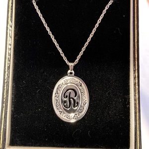 Sterling silver Necklace Initial R